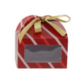 Window Chocolate Box with Ribbon - 4.5 x 4.5 x 4.5 (in inches) - Christmas Collection