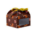 Window Chocolate Box with Ribbon - 4.5 x 4.5 x 4.5 (in inches) - Christmas Collection